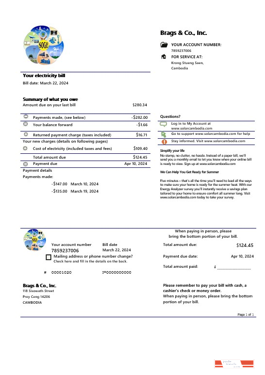 Cambodia Solar Green Energy Cambodia Co business utility bill template (2).doc PSD template